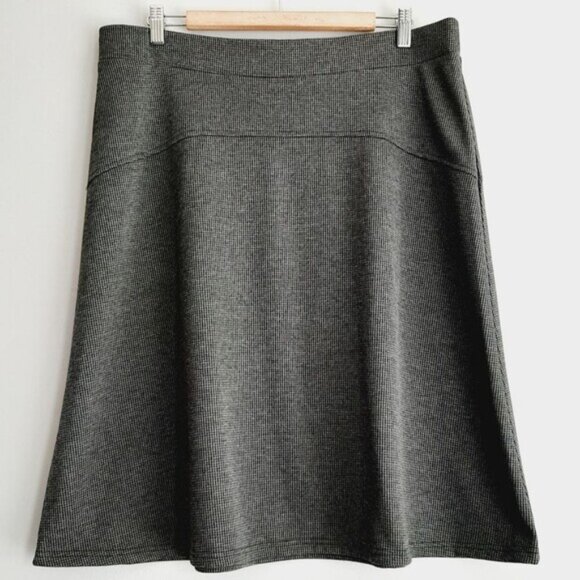 DELLA SPIGA / Italy Soft Ponte Knit Pull-On Skirt Classic Houndstooth Gray Sz XL - Picture 9 of 9